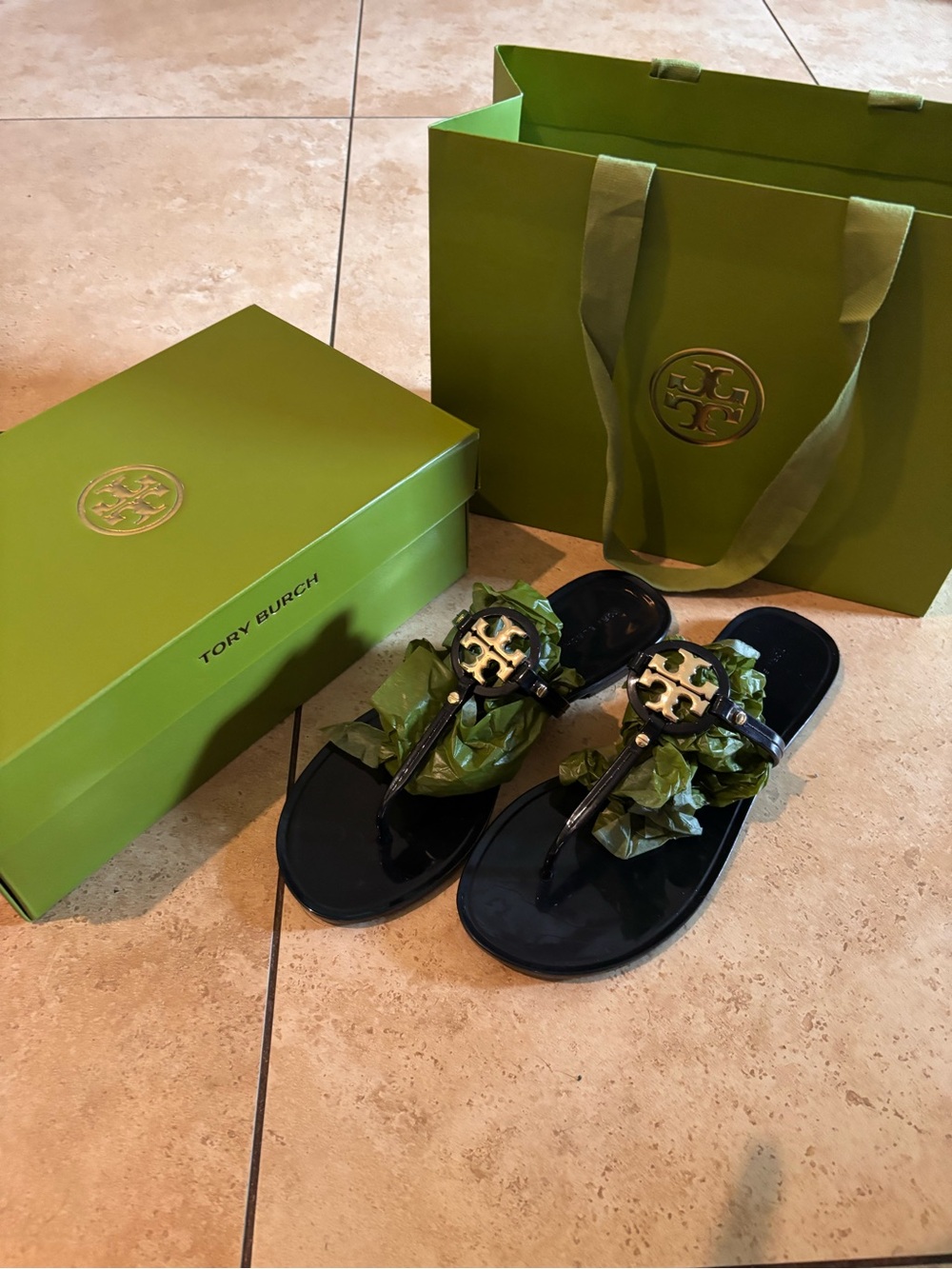 Tory Burch with gold metallic logo